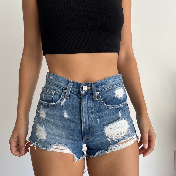 BDG Pants - Urban Outiffers BDG mid rise distressed denim jean cutoff shorts